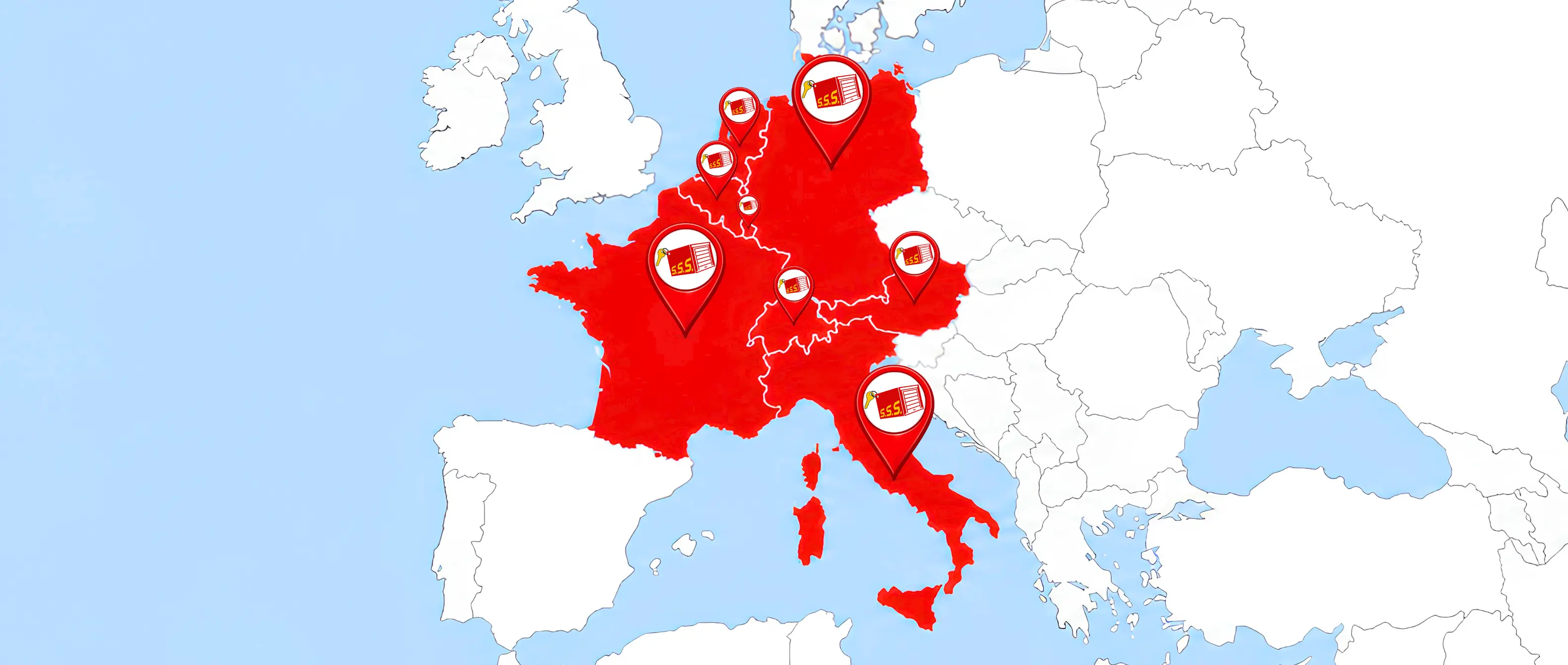 Mappa Europa: paesi dove opera Self Storage Solution